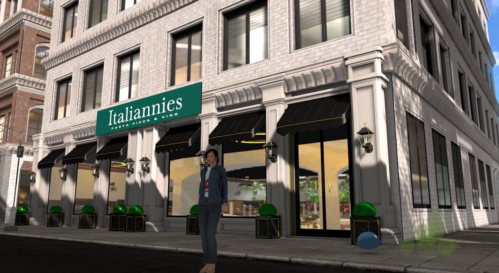The Italiannies restaurant exterior on a city corner in Yooca